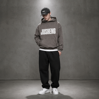 Vintage Wash Bedruckter Terry-Hoodie für Herren aus 100% Baumwolle, Schwergewichtig, Oversized Streetwear-Stil mit Überschnittener Schulter