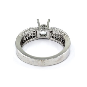Wholesale Jewellery Specialized Top Quality 18k Solid White Gold Real Diamond Round Shape Semi Mount Engagement <b>Ring</b> for Women - Product Image 3