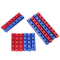 Collecteur d'eau en aluminium VERTEILER, raccords de couplage, couleur bleu-rouge, filetage femelle BSP NPT, débitmètre basse pression