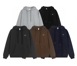 Sudadera con capucha unisex oversize de algodón transpirable y antipilling para hombre, estilo streetwear, para conjuntos deportivos de otoño, color liso. - Product Image 1