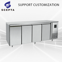 Refrigerador Bajo Mostrador de 560L para Camiones de Comida y Cocinas Móviles, 8 Estantes, Acero Inoxidable, Refrigerador Comercial