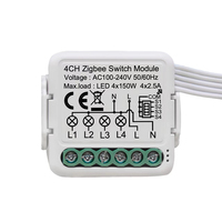 Tuya Zigbee Smart Diy Wall 1 2 3 4 Gang Way Module de commutateur de lumière fonctionne avec Alexa Google Home