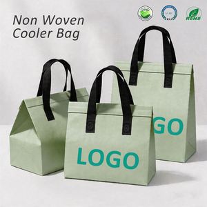 Reusable Eco Friendly Insulated Food Delivery Bag Custom Logo Camping Thermal Grocery Non-woven Cooler Bag - Product Image 3