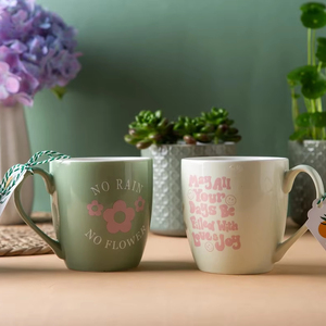 Tazza da Caffè in <span class=keywords><strong>Ceramica</strong></span> Personalizzata 350ml, Ecologica e Sicura <span class=keywords><strong>per</strong></span> Alimenti, con Motivo Floreale, Adatta al Microonde - Product Image 3