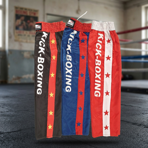 Pantalon de kickboxing sur mesure pour homme, 100 % polyester, équipement d'arts martiaux, motifs sublimés, sangles latérales, personnalisable OEM - Product Image 3