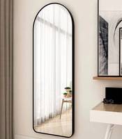 Espejo de Pared de Aluminio Dorado y Negro, Grande, Personalizado, con Marco Decorativo en Forma de Arco, de Lujo, para Dormitorio, Sala de Estar o Vestidor
