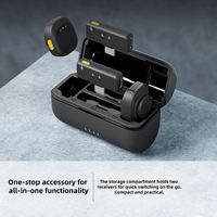 Microphone sans fil rechargeable de type téléphone, micro-cravate compact pour créateurs de contenu, podcasts, usage professionnel