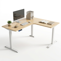 Bureau debout électrique intelligent à 3 pieds en forme de L, réglable en hauteur, cadre de bureau moderne pour ordinateur, mobilier de bureau, montage facile