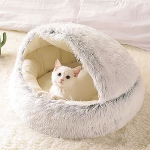 เตียงนอนแมวแบบมีที่คลุมในฤดูหนาวสำหรับสุนัขและแมว - Product Image 1