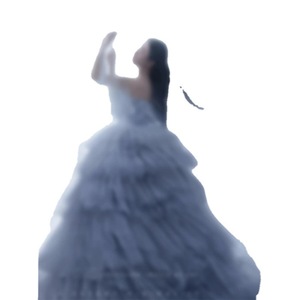 Strapless Tulle Wedding Dress Empire Waist Ball Gown Bright Steel Blue Studio Photography Bridal Gown - Product Image 5