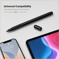 Stylet universel pour écrans tactiles capacitifs, 2 en 1 avec pointe ronde en caoutchouc et pointe en graphite durable, sans batterie