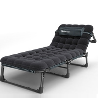 Lit pliant portable de haute qualité pour l'extérieur, cadre en métal pliable, lit pliant pour les pauses déjeuner
