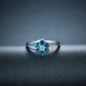 925 <b>Sterling</b> <b>Silver</b> Rhodium Plated Tanzanite Engagement <b>Ring</b> for Wedding Anniversary Party - Product Image 3