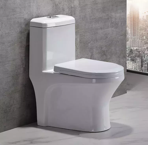 Inodoro de una pieza de cerámica WC de color blanco montado en el suelo barato de buena calidad para hotel en casa de estilo europeo - Product Image 2