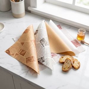 Papier sulfurisé de qualité alimentaire, résistant à l'huile, pour emballer les burgers et les frites de restauration rapide - Product Image 1