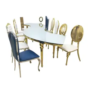 郁金香椭圆形基地大理石土耳其和椅子设置家具转动电视晚餐类型的设计独特的土耳其餐桌
