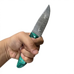 Couteau à lame fixe Drop Point en acier Damas forgé, manche coloré, personnalisable pour la chasse, le camping et la survie, garantie 3 ans - Product Image 5