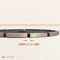 Lame de mortier OEM avec 8 segments larges pour le rejointoiement des murs en briques, outil de travail pour briseur de briques à utiliser avec une meuleuse d'angle