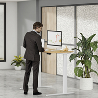 Table de bureau électrique réglable en hauteur de haute qualité en bambou, bureau debout, plateau de bureau relevable Ecomax