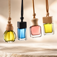 Flacon de parfum de voiture en verre vide de luxe en bois haut de gamme 10 ml 15 ml à suspendre