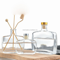 Offre Spéciale – Bouteille diffuseur d'arômes carrée plate transparente de 330 ml et 500 ml avec bouchon en liège