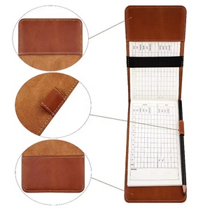 Leather Scorecard Holder Cover case Customized Cattlehide Leather Golf Scorecard Yardage Book Holder - Product Image 1