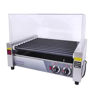 Grill professionnel électrique pour chien, avec 11 rouleaux, pour saucisses, Restaurant, vente en gros,