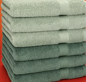 Ensemble Premium de 6 Serviettes de Bain 100% Coton Couleur Unie Taille 50x100 cm Couleurs Vert Hay & Vert <span class=keywords><strong>Sapin</strong></span> - Product Image 2