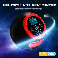 Chargeur de batterie de voiture 12V 20A Chargeur intelligent de batterie au plomb-acide pour voitures Portable 24V 10A