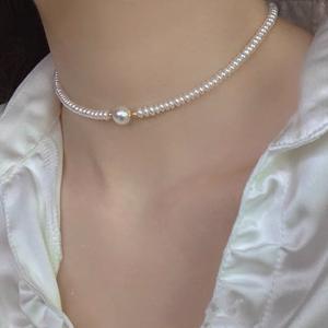 Collar Elegante de Perlas Naturales de Agua Dulce Francesas Jianmei, Gargantilla Fina con Inyección de Oro de 14K, Cadena para Clavícula con Temperamento - Product Image 3