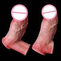 Manchon réaliste pour pénis OS-ADL5140S/L avec veines réalistes, anneau pénien, préservatif réutilisable en silicone, jouets sexuels pour hommes, agrandisseur de pénis, érection