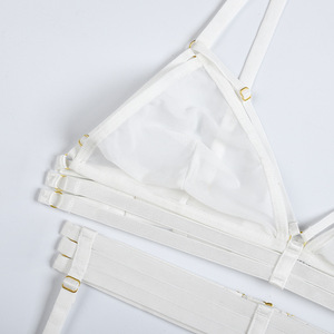 New Summer 3 Pieces Womens Hot Transparent Bra and Thong Set Lingerie Exquisite Temptation Women Sexy White Lingeries Set - Product Image 6