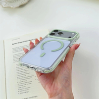 Coque de téléphone transparente antichoc magnétique couleur bonbon pour iPhone 18 Pro 17 16 15 14 13 Pro Max, compatible avec la charge sans fil
