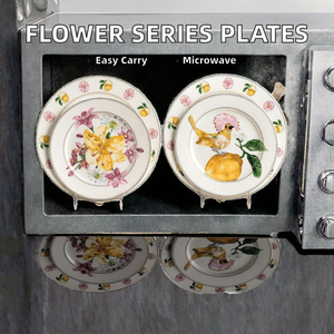 Juego de Vajilla de Porcelana Americana de 2 Piezas, Serie Floral, Exquisito, de Lujo, Ecológico, Portátil, Apto para Microondas y Lavavajillas - Product Image 2