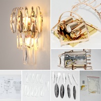 Lampe murale en cristal personnalisée pour hôtel et villa, éclairage de couloir d'entrée, applique murale intérieure