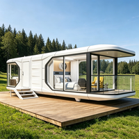Maison capsule mobile de luxe, structure en aluminium, maison préfabriquée miniature pour glamping, hôtel et zone touristique