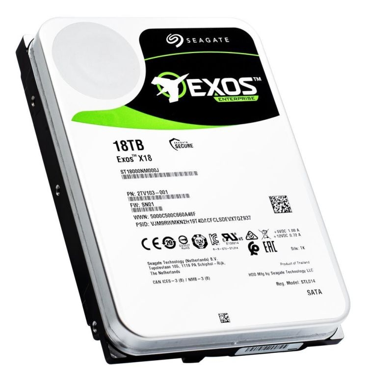 Seagate 18TB 256MB 7200RPM Enterprise Hard Drive SATA Interface Seagate Galaxy Exos X18 Series Helium