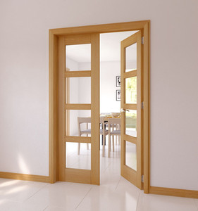 Puerta <span class=keywords><strong>de</strong></span> Vidrio <span class=keywords><strong>de</strong></span> Aleación <span class=keywords><strong>de</strong></span> Aluminio y Acero para Exteriores, <span class=keywords><strong>Diseño</strong></span> Gráfico Moderno, Apertura Lateral Doble, para Hoteles, Superficie Acabada - Product Image 3