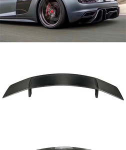 Convient à la nouvelle <span class=keywords><strong>Audi</strong></span> R8 modifié<span class=keywords><strong>e</strong></span> en forme de V True Carbon Fiber Small Wrap Tail Wing - Product Image 4