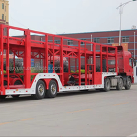 Semi-remorque porte-voitures à 2 essieux avec essieu FUWA, double pont, 2 niveaux, capacité de 6 à 8 voitures, remorque de transport de SUV pour routes africaines