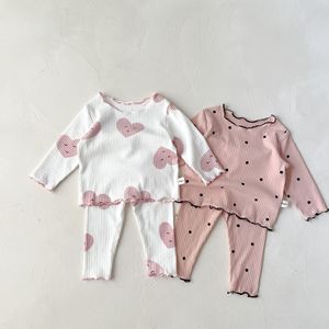 婴幼儿家居服秋季新款长袖罗纹棉质保暖睡衣两件套女婴服装套装 - Product Image 3