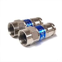 Conector de Compresión Coaxial Cuádruple Tipo F RG6, Carcasa de Latón, Contacto de Cobre Niquelado, Aplicación RF, Clasificación IP40 para Coaxial