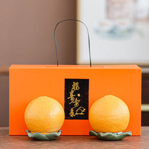 Longevity Peach Ceramic Tea Canister Sealed Moisture Proof <b>Storage</b> <b>Jar</b> Decorative Gift Box Round 1-3L - Product Image 2