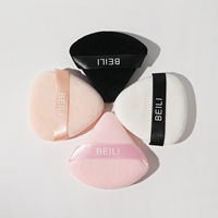 Éponge de maquillage en coton pur, logo personnalisé, écologique, sans latex, douce, triangle, goutte d'eau, mini poudre, marque privée