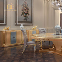 Chaise de table à manger en bois sculpté de style rococo français de luxe léger meubles de salle à manger en parquet Shell fabriqués à la main