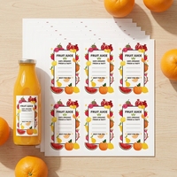 Autocollant en vinyle adhésif imperméable avec logo personnalisé, étiquettes personnalisées pour jus de fruits, boissons, vin et bière