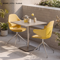 Chaise de salle à manger design avec base en aluminium, chaise de loisirs moderne, rembourrée, conforme ANSI/BIFMA X5.1-2017, pour solutions de projets de bureaux en usine