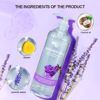 Gel Douche Lavande Herbal pour Femme – Blanchissant, Rafraîchissant, Nettoyant Doux, Lissant, Mousse Dense pour Tous Types de Peau