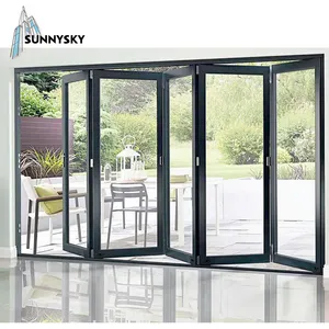 XIYATECH customize exterior bi glass folding door outdoor for villa