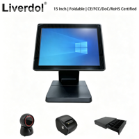 Yüksek Performanslı 15 İnç Windows Hepsi Bir Arada POS Cihazı, Süpermarket ve Konaklama Terminali için Win10 Win11 Desteği